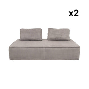 Seduta per divano modulare 2 posti in velluto a coste (set di 2),