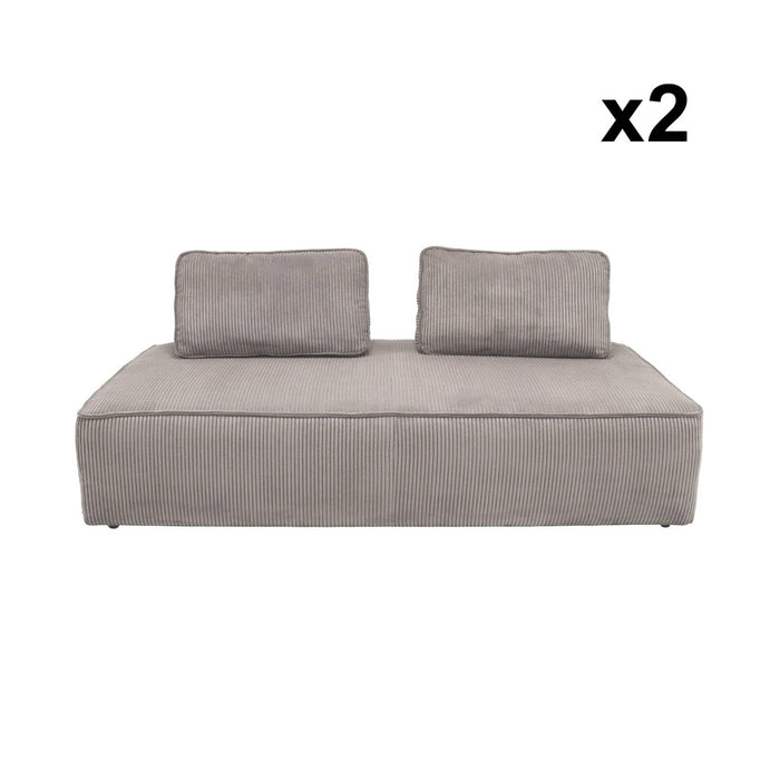 Seduta per divano modulare 2 posti in velluto a coste (set di 2),