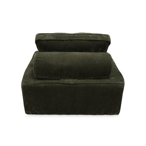 Set di 2 poltrone per divano modulare in velluto a coste, verde scuro