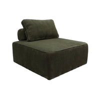 Set di 3 poltrone per divano modulare velluto a coste, verde scuro