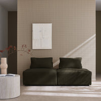 Set di 2 poltrone per divano modulare in velluto a coste, verde scuro