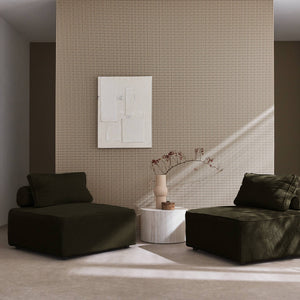 Set di 2 poltrone per divano modulare in velluto a coste, verde scuro