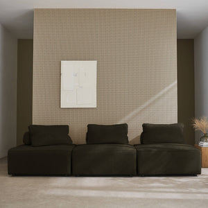 Set di 3 poltrone per divano modulare velluto a coste, verde scuro