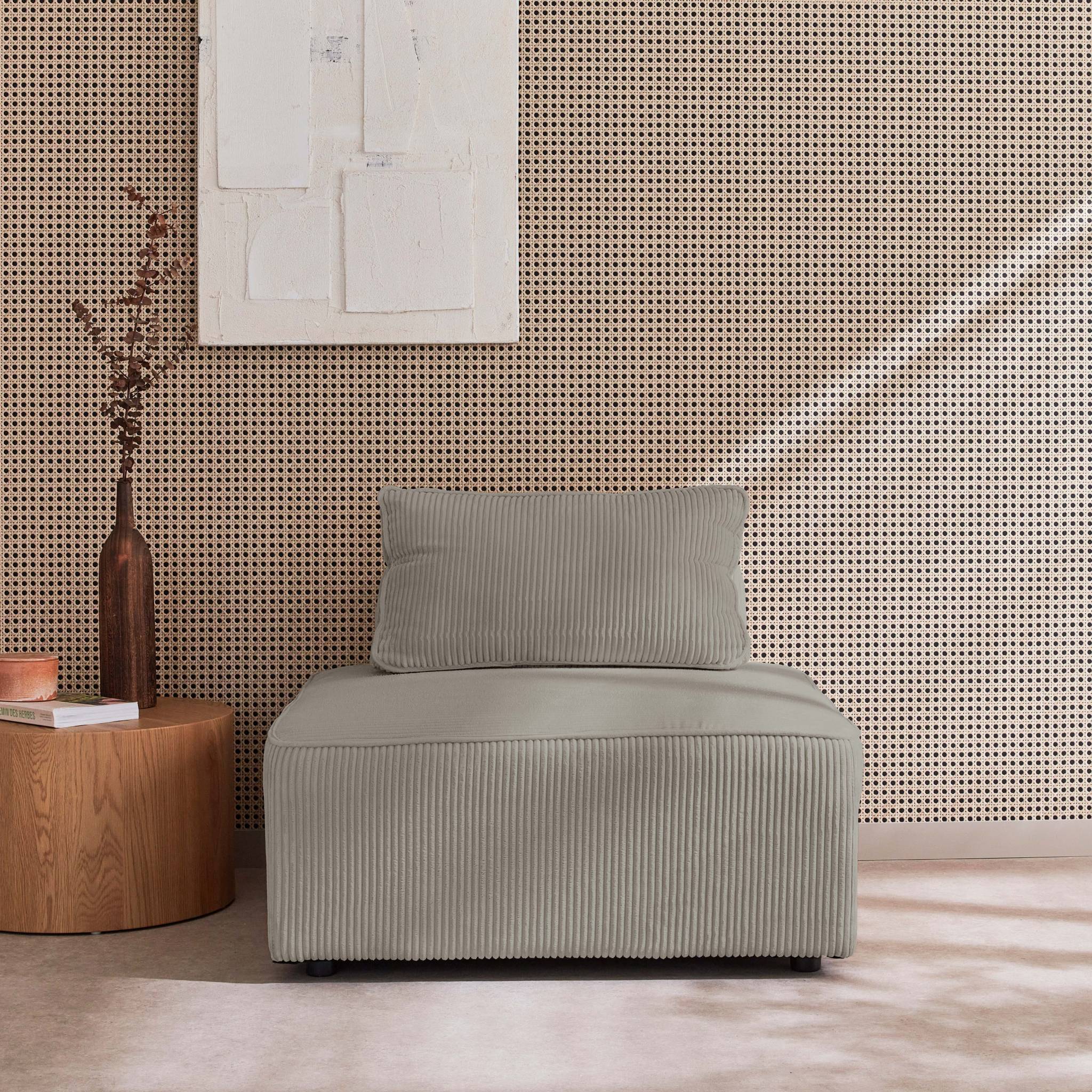 Modulo per divano modulare, 1 posto, grigio chiaro