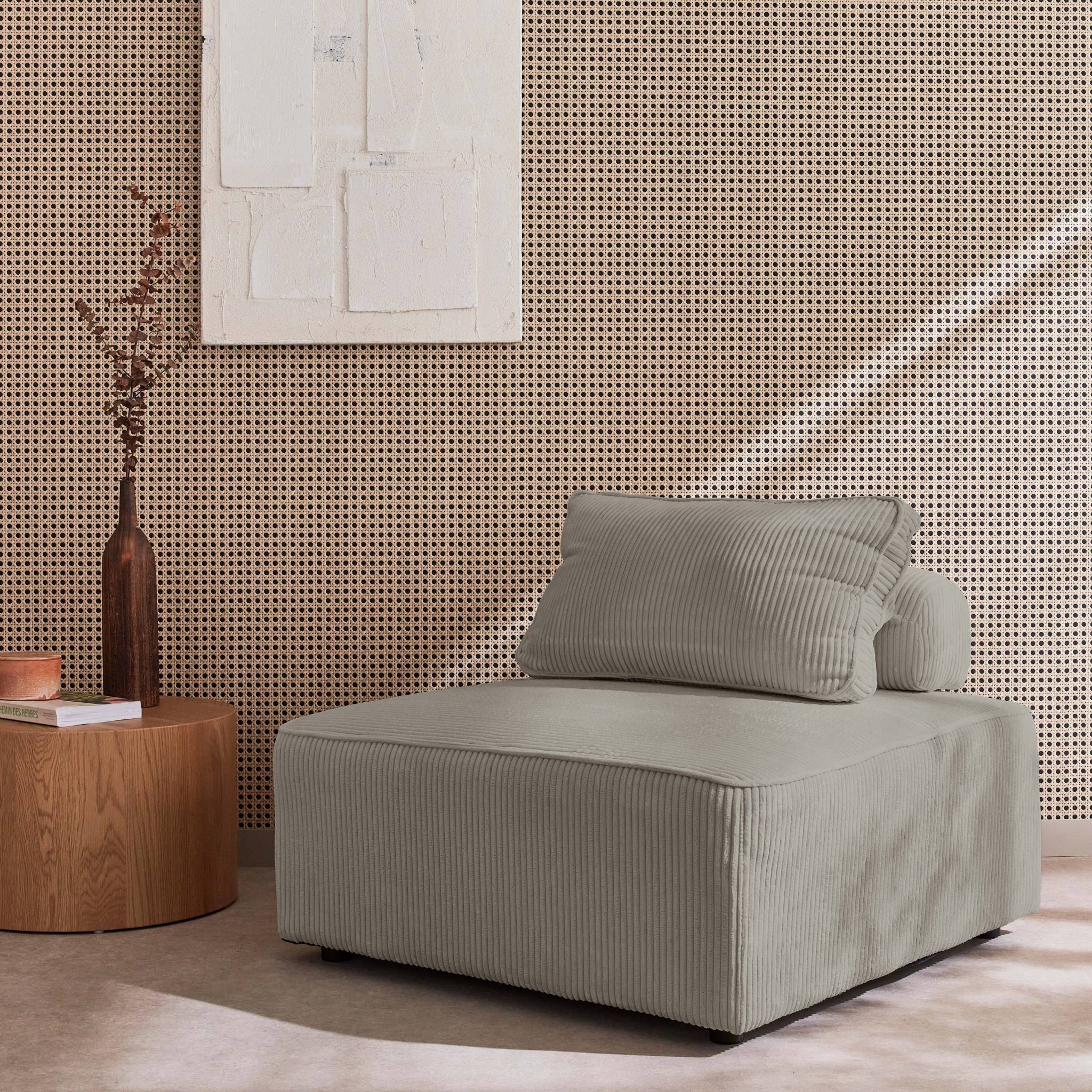 Modulo per divano modulare, 1 posto, grigio chiaro