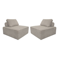 Divano modulare velluto, 2 posti, grigio chiaro