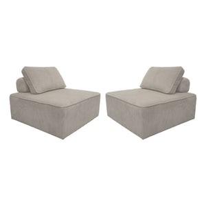 Divano modulare velluto, 2 posti, grigio chiaro