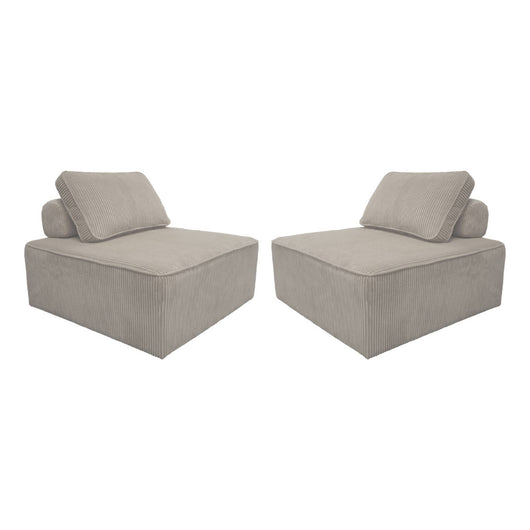 Divano modulare velluto, 2 posti, grigio chiaro