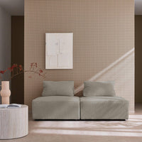 Divano modulare velluto, 2 posti, grigio chiaro