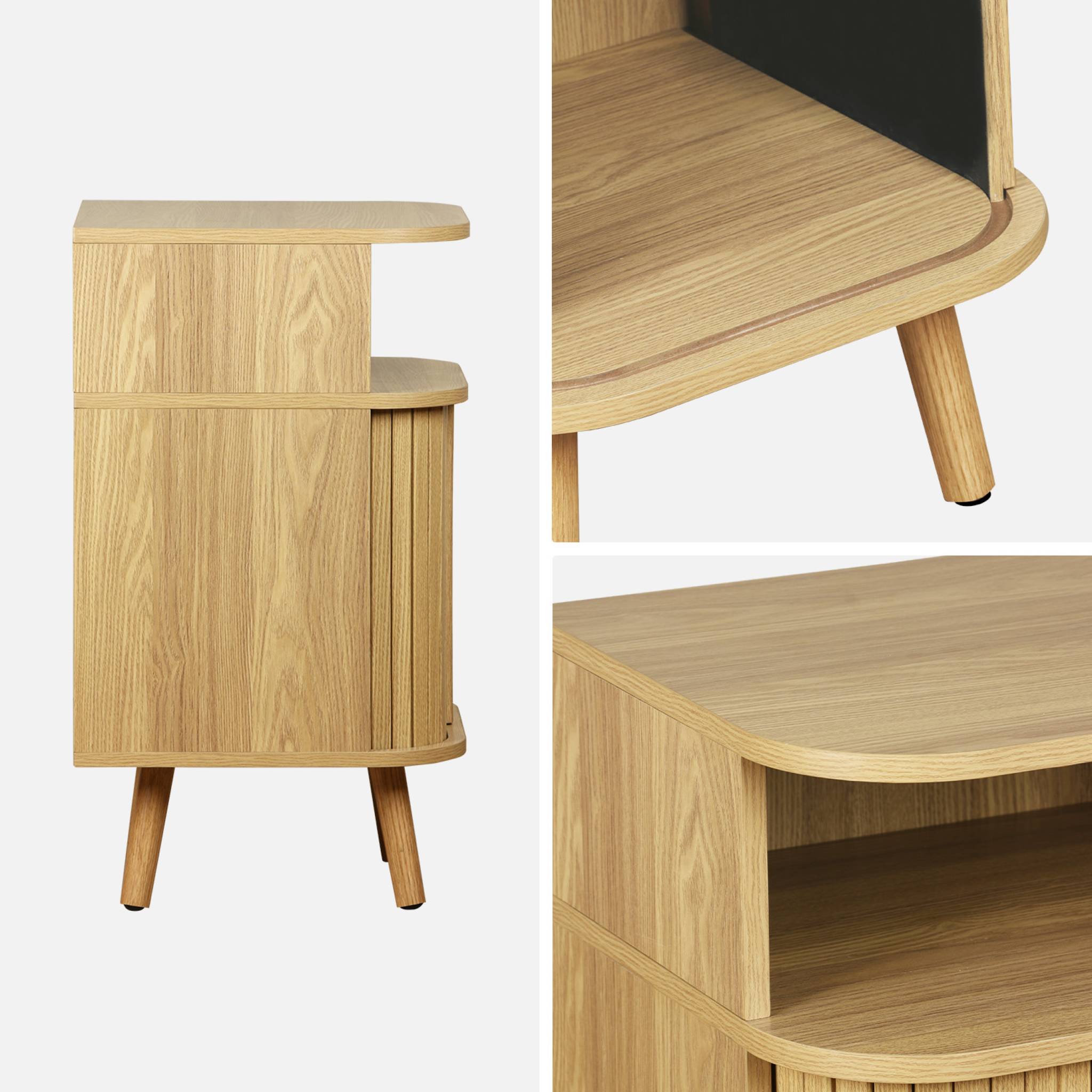 Set di 2 comodini con 2 ante scorrevoli e 1 nicchia , marrone naturale