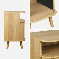 Set di 2 comodini con 2 ante scorrevoli e 1 nicchia , marrone naturale