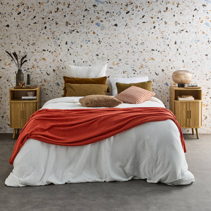 Set di 2 comodini con 2 ante scorrevoli e 1 nicchia , marrone naturale