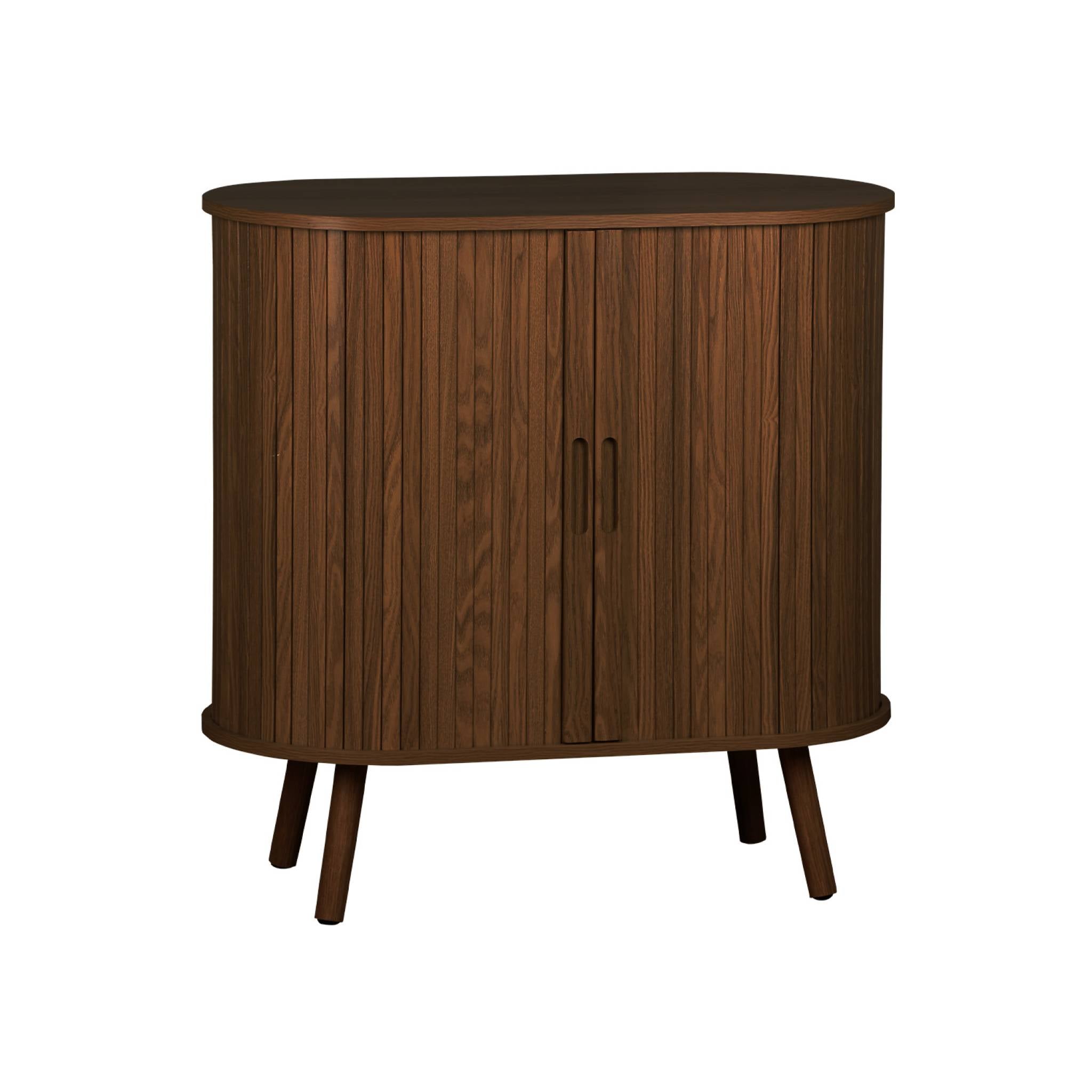 Credenza con ante scorrevoli e ripiano, noce