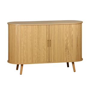Credenza scandinava a 2 ante scorrevoli, 120cm, marrone naturale