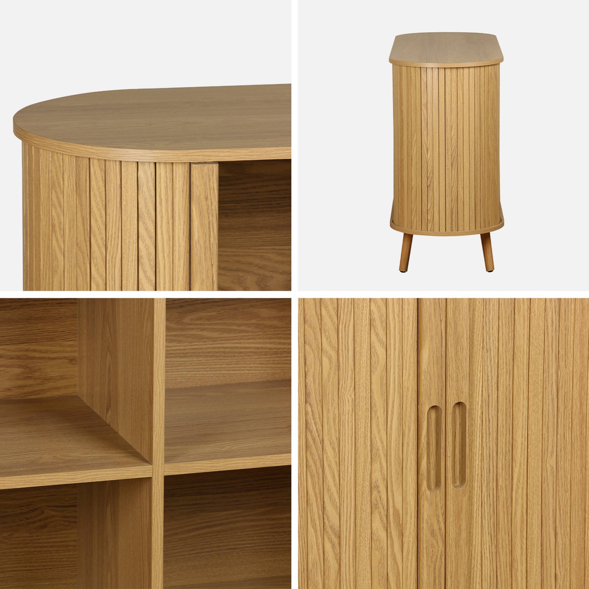 Credenza scandinava a 2 ante scorrevoli, 120cm, marrone naturale