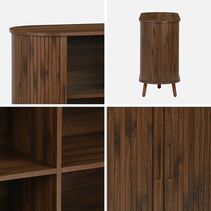 Credenza scandinava a 2 ante scorrevoli, 120cm, marrone