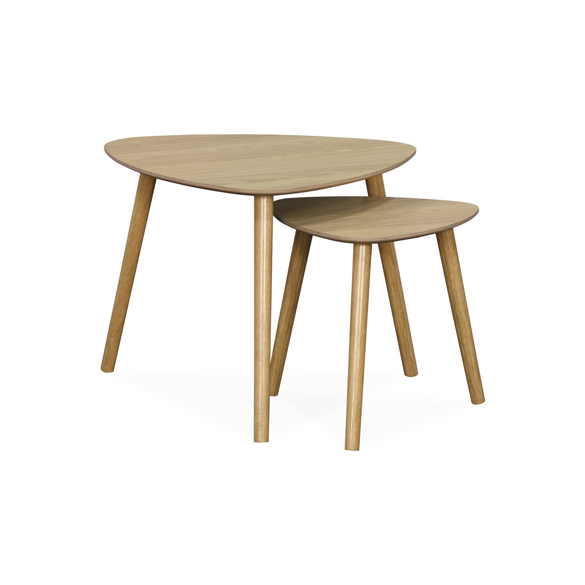 Tavolini scandinavi in mdf, marrone naturale