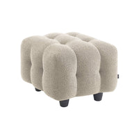 Pouf, poggiapiedi bouclé strutturata per divano a 2 posti, beige