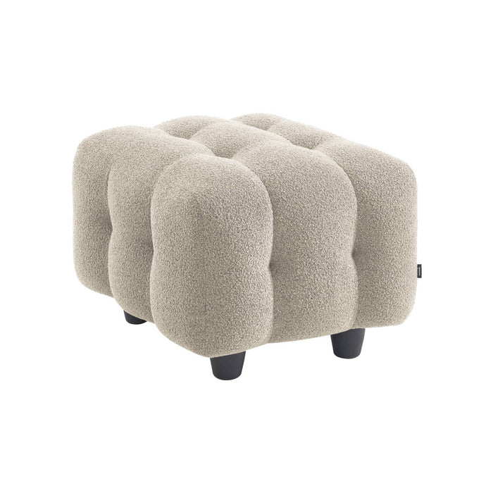 Pouf, poggiapiedi bouclé strutturata per divano a 2 posti, beige