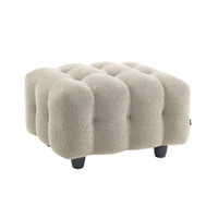 Pouf, poggiapiedi per divano 3 posti leon bouclette strutturato, beige