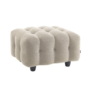 Pouf, poggiapiedi per divano 3 posti leon bouclette strutturato, beige