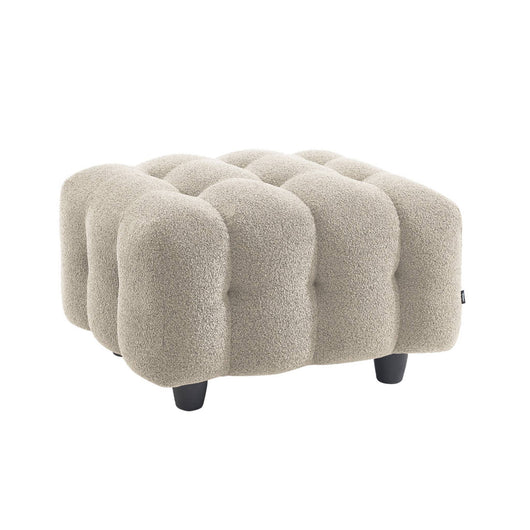 Pouf, poggiapiedi per divano 3 posti leon bouclette strutturato, beige