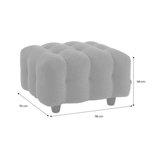 Pouf, poggiapiedi per divano 3 posti leon bouclette strutturato, beige