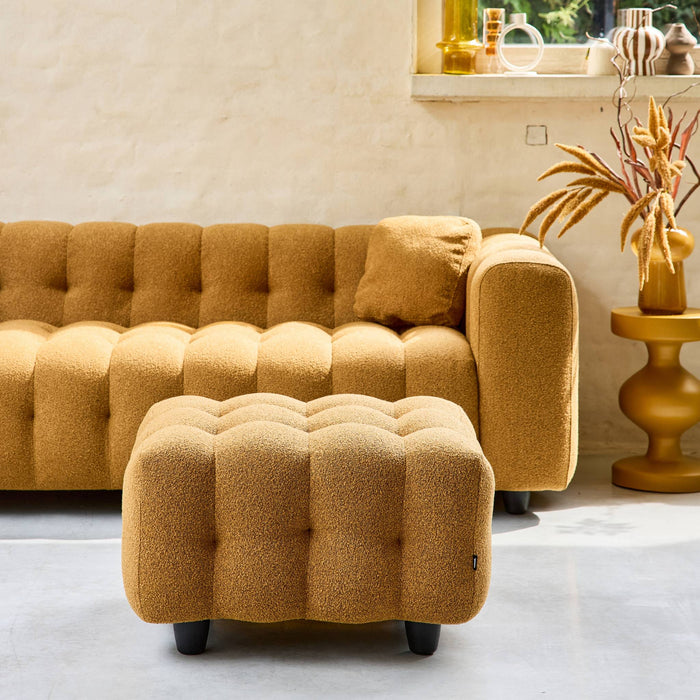 Pouf, poggiapiedi per divano 3 posti leon bouclette strutturato,