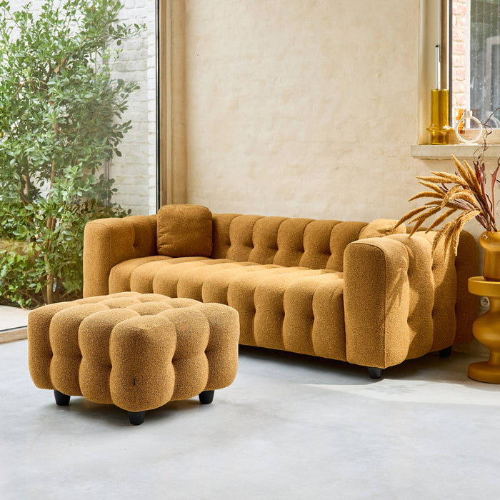 Pouf, poggiapiedi per divano 3 posti leon bouclette strutturato,