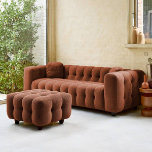 Pouf, poggiapiedi per divano 3 posti leon bouclette strutturato,