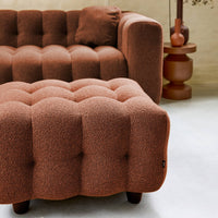 Pouf, poggiapiedi per divano 3 posti leon bouclette strutturato,