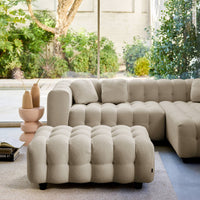 Pouf, poggiapiedi per divano 3 posti leon bouclé testurizzato, beige