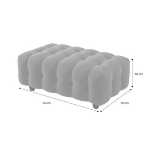 Pouf, poggiapiedi per divano 3 posti leon bouclé testurizzato, beige