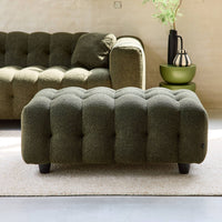 Pouf, poggiapiedi per divano 3 posti leon bouclé testurizzato, verde