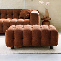 Pouf, poggiapiedi per divano 3 posti leon bouclé testurizzato,