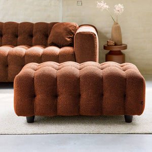 Pouf, poggiapiedi per divano 3 posti leon bouclé testurizzato,