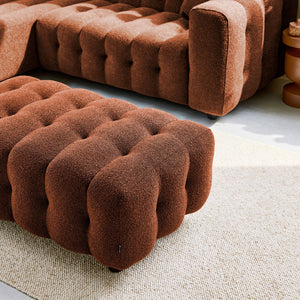 Pouf, poggiapiedi per divano 3 posti leon bouclé testurizzato,