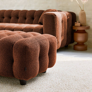 Pouf, poggiapiedi per divano 3 posti leon bouclé testurizzato,