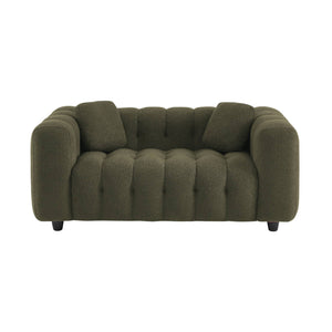 Divano a 2 posti, rivestito in tessuto bouclé testurizzato, kaki