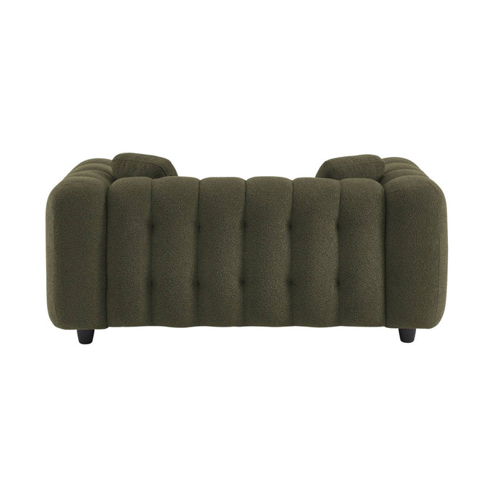 Divano a 2 posti, rivestito in tessuto bouclé testurizzato, kaki