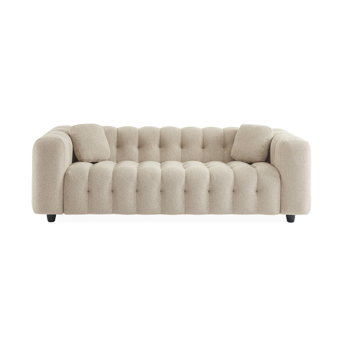 Divano rivestito in tessuto bouclé a 3 posti, beige