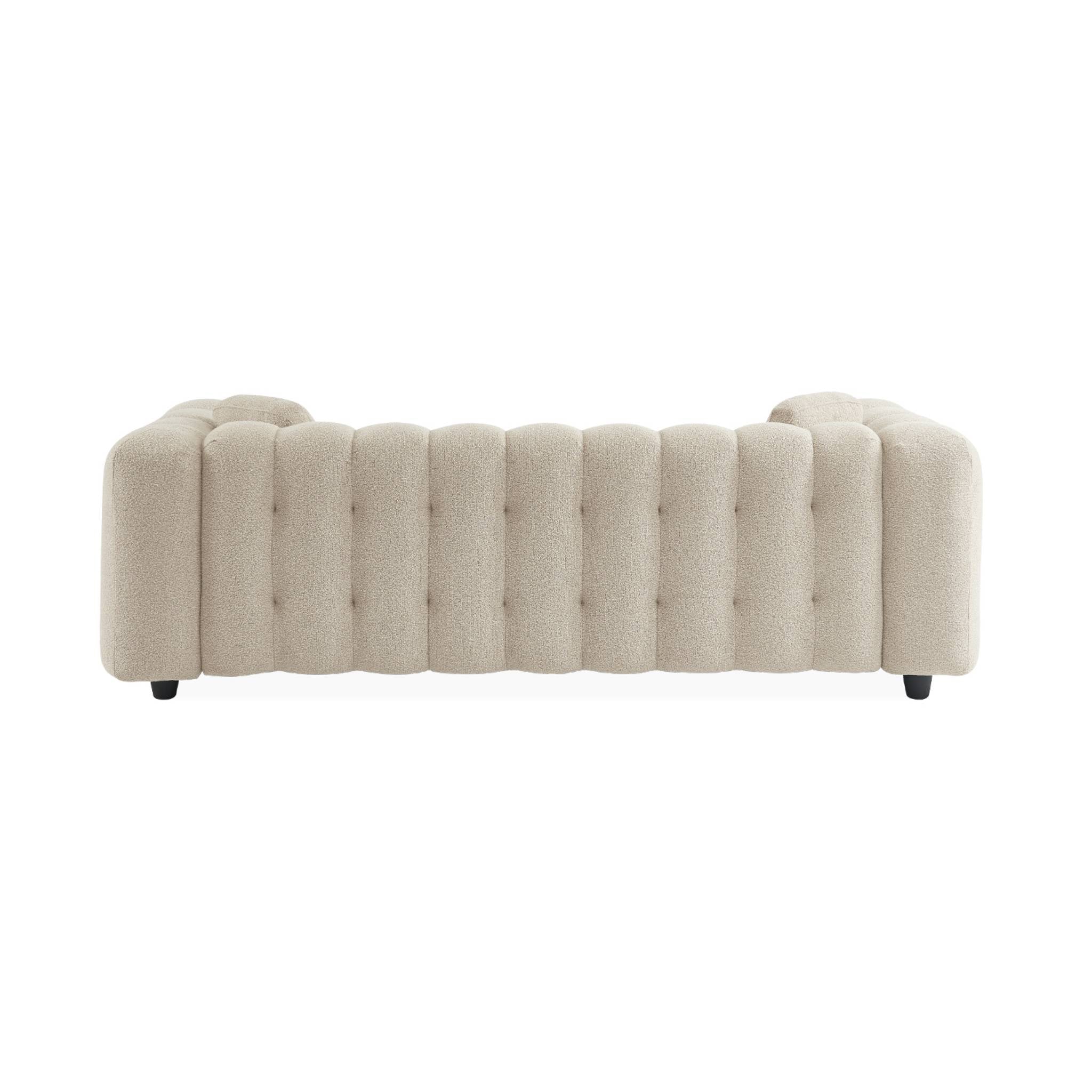 Divano rivestito in tessuto bouclé a 3 posti, beige