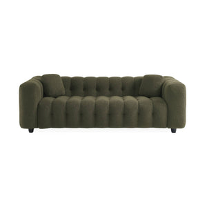 Divano rivestito in tessuto bouclé a 3 posti, kaki