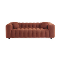 Divano rivestito in tessuto bouclé a 3 posti, terracotta