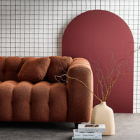 Divano angolare reversibile, in tessuto bouclé testurizzato,