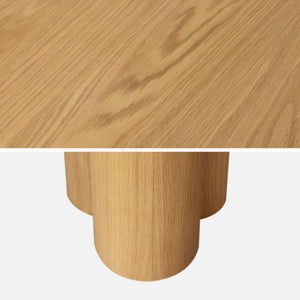 Tavolo da pranzo ovale in legno di hevea e impiallacciato rovere 8