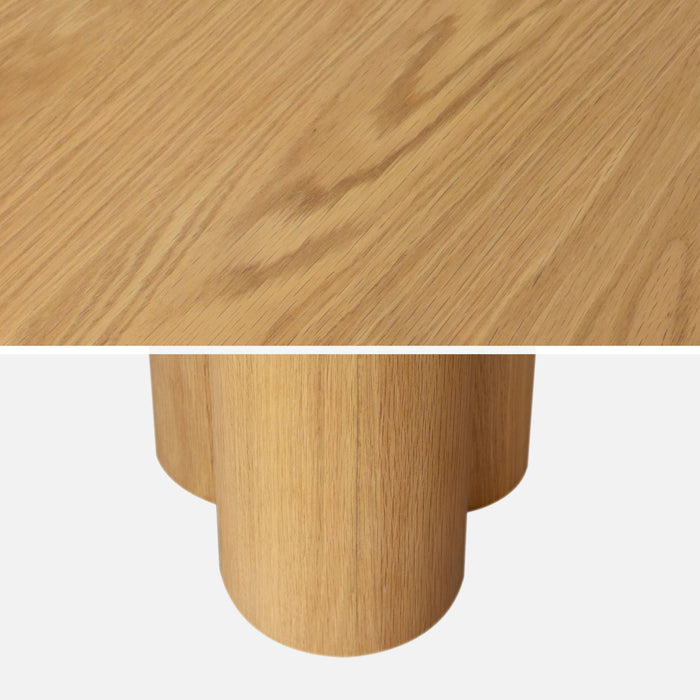 Tavolo da pranzo ovale in legno di hevea e impiallacciato rovere 8