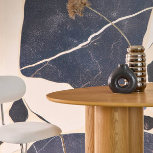 Tavolo da pranzo ovale in legno di hevea e impiallacciato rovere 8