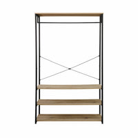 Mobile d'ingresso in metallo e legno, 3 livelli, barra di sospensione,