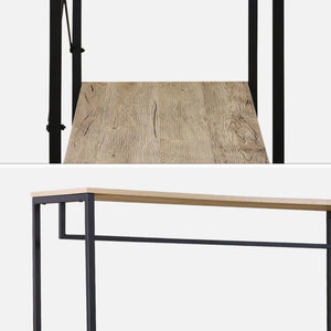 Mobile d'ingresso in metallo e legno, 3 livelli, barra di sospensione,